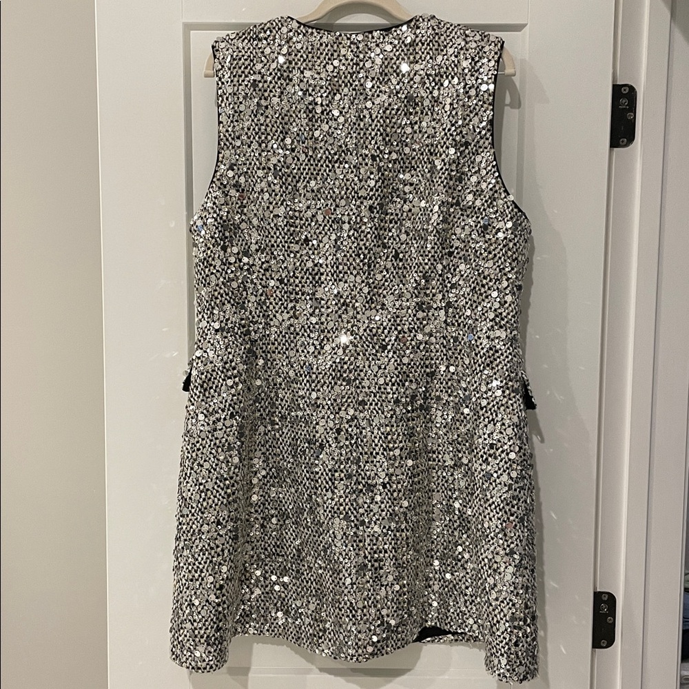 NWOT Stunning Antonio Melani sequin tweed vest / minidress. Fits M. - Picture 5 of 6